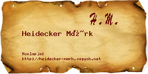 Heidecker Márk névjegykártya